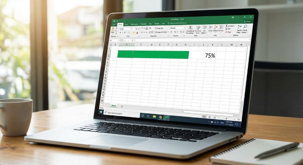 excel单元格显示百分比进度条第一张图