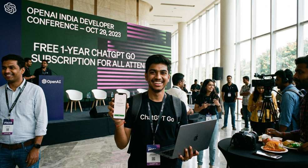 OpenAI 宣布首次在印度举办开发者大会，免费送一年 ChatGPT Go 订阅第一张图