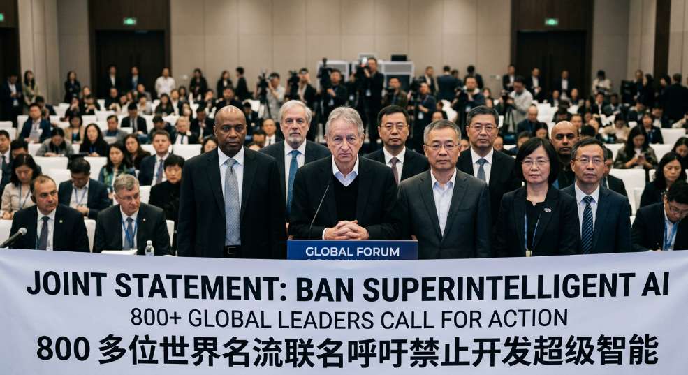 800 多位世界名流联名呼吁禁止开发超级智能，含 AI 教父辛顿、百度前总裁张亚