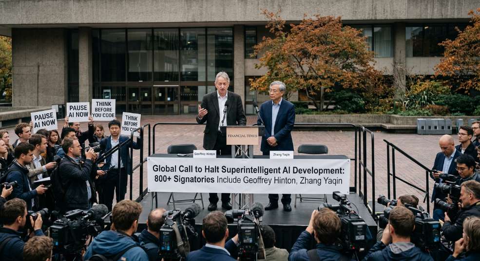 800 多位世界名流联名呼吁禁止开发超级智能，含 AI 教父辛顿、百度前总裁张亚勤等第一张图