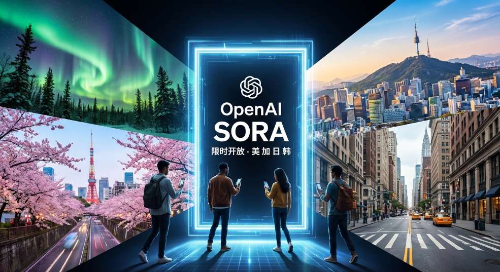 OpenAI Sora 应用限时开放：美、加、日、韩用户无需邀请码即可进入