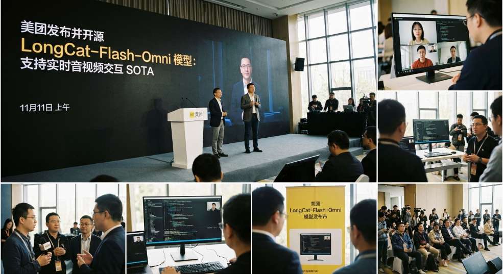 美团发布并开源 LongCat-Flash-Omni 模型：支持实时音视频交互，达到 SOTA 水平第一张图