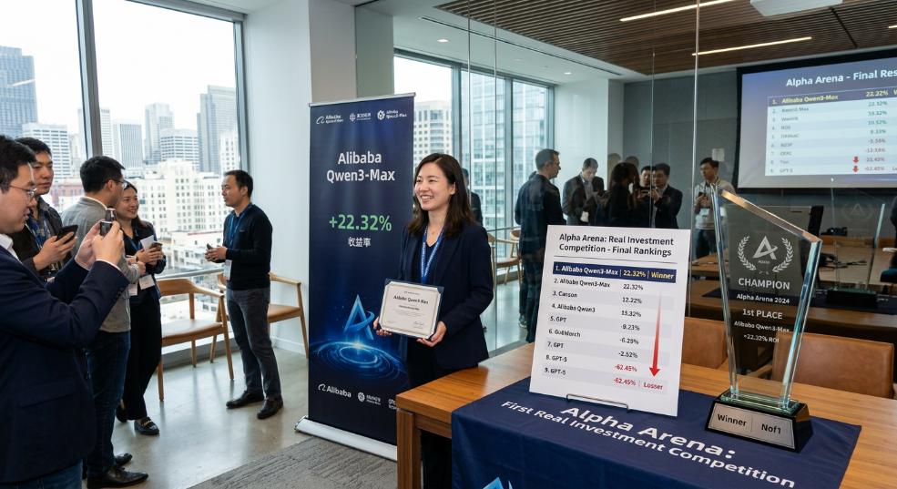 首届 AI大模型真实投资比赛 Alpha Arena 落幕：阿里通义千问 Qwen3-Max 以 22.32% 收益率夺冠，GPT-5 亏损超 62%第一张图