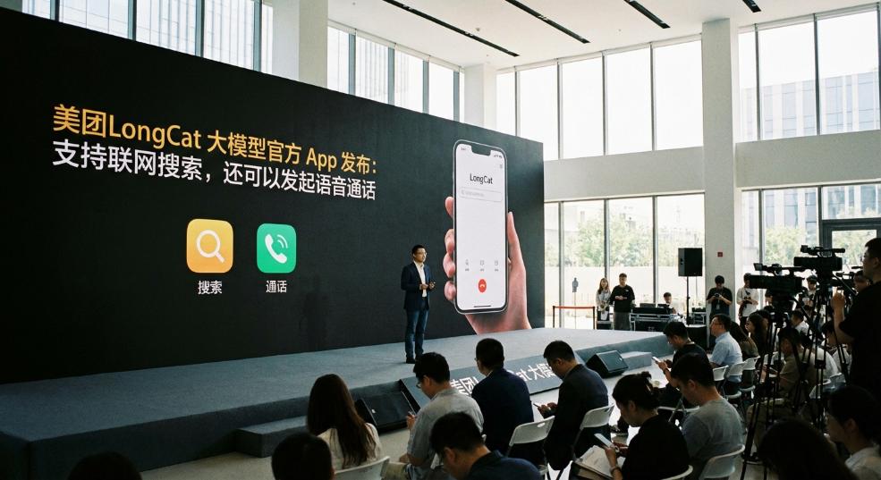 美团 LongCat 大模型官方 App 发布：支持联网搜索，还可以发起语音通话第一张图
