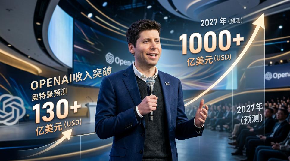 OpenAI 收入远超 130 亿美元，奥特曼预测 2027 年突破 1000 