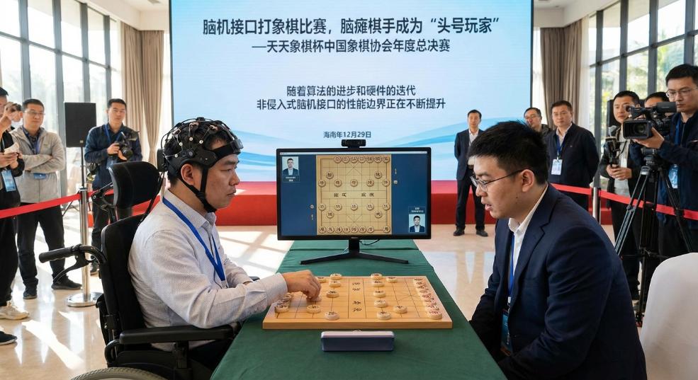 用脑机接口打象棋比赛，脑瘫棋手成为“头号玩家”第一张图