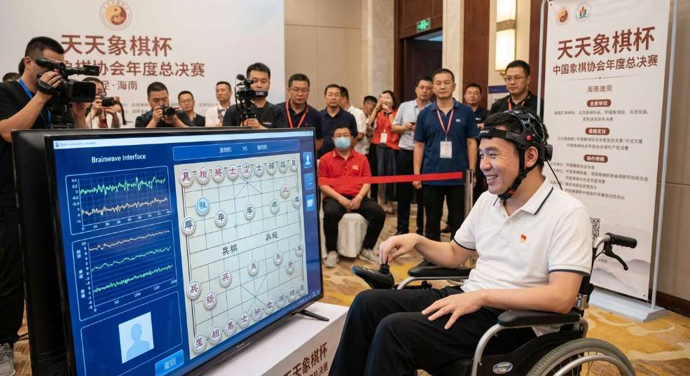 用脑机接口打象棋比赛，脑瘫棋手成为“头号玩家”第二张图