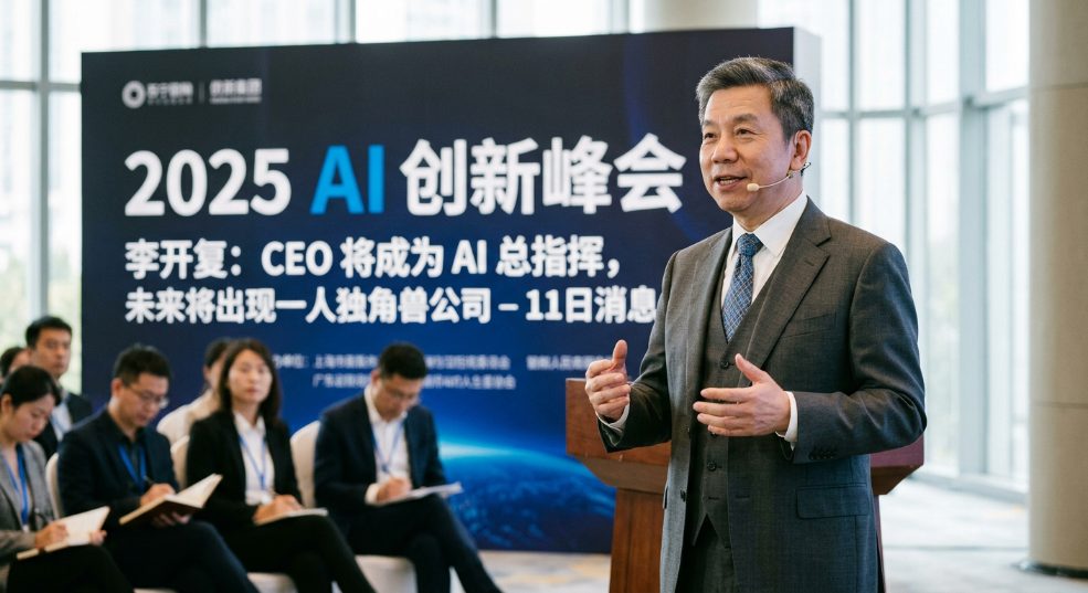 李开复：CEO 将成为 AI 总指挥，未来将出现一人独角兽公司第一张图