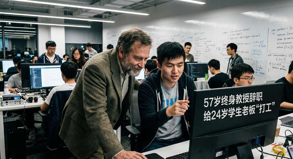 57岁终身教授辞职，给24岁学生老板“打工”