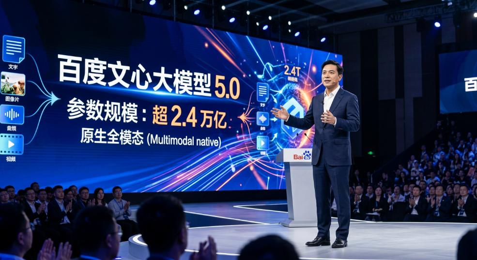 百度李彦宏发布文心大模型 5.0：参数规模超 2.4 万亿，原生全模态
