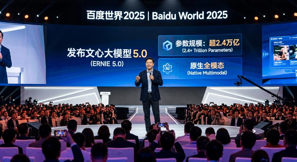 百度李彦宏发布文心大模型 5.0：参数规模超 2.4 万亿，原生全模态第二张图