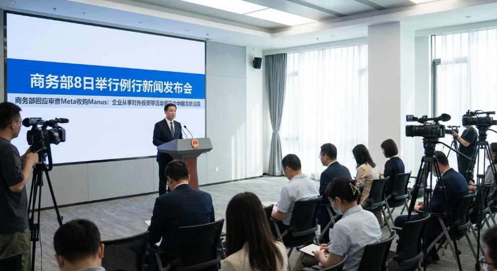 商务部回应审查Meta收购Manus：企业从事对外投资等活动须符合中国法律法规第一张图