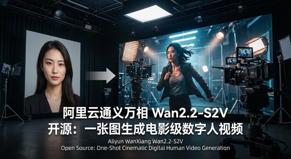 一张图即可生成电影级数字人视频：阿里云通义万相 Wan2.2-S2V 视频生成模