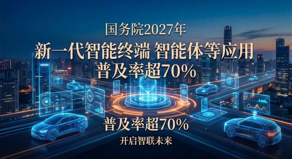 国务院：2027 年，新一代智能终端、智能体等应用普及率超 70%