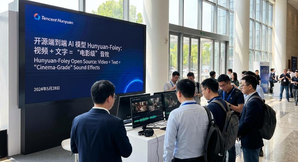 腾讯混元开源端到端 AI 模型 Hunyuan-Foley:视频 + 文字 =“电影级”音效 腾讯混元开源端到端 AI 模型 Hunyuan-Foley:视频 + 文字 =“电影级”音效第一张图