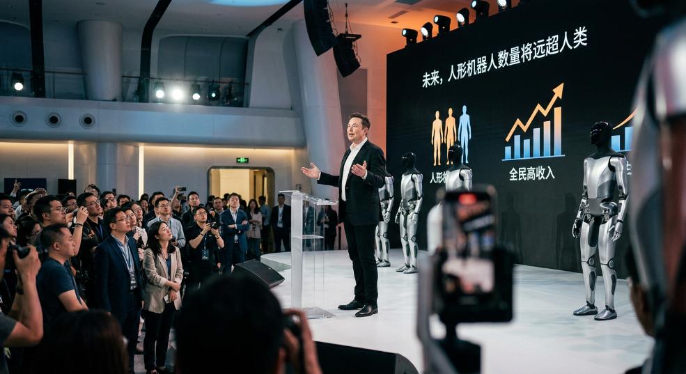 马斯克预言:人形机器人数量将远超人类,未来“全民高收入” 马斯克预言:人形机器人数量将远超人类,未来“全民高收入”第二张图
