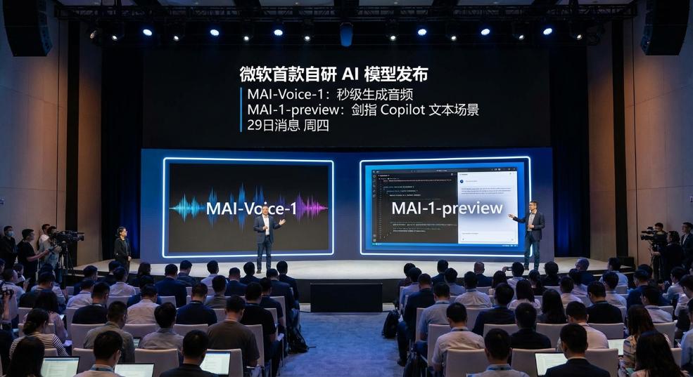微软推出其首款自研 AI 模型：MAI-Voice-1 秒级生成音频，MAI-1-preview 剑指 Copilot 文本场景第二张图