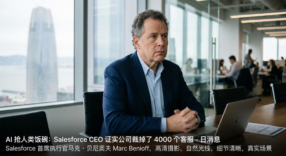 AI 抢人类饭碗：Salesforce CEO 证实公司裁掉了 4000 个客服第一张图
