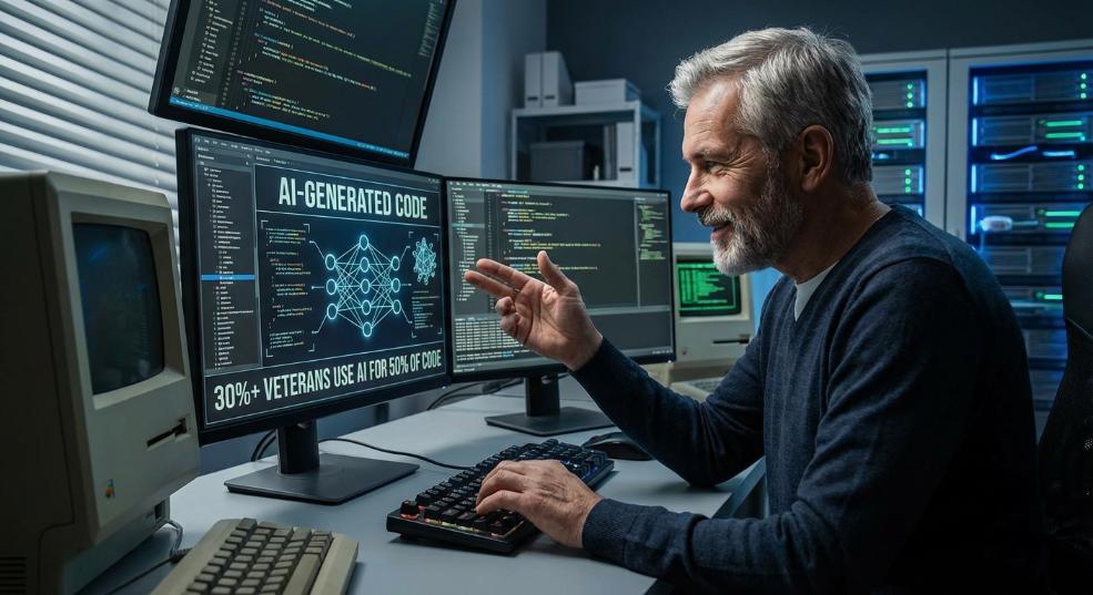 老程序员爱用 AI 写代码：调查显示超三成资深工程师一半代码靠 AI 生成