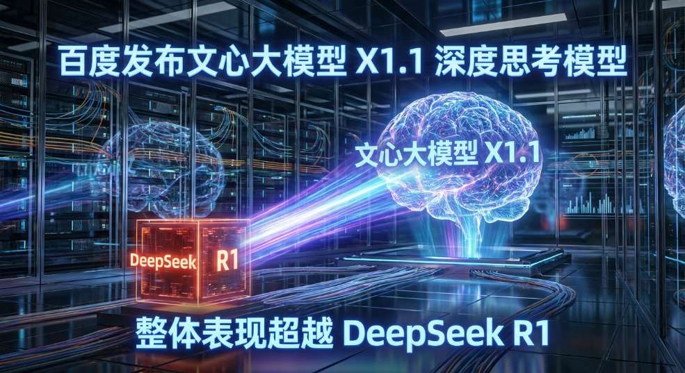百度发布文心大模型 X1.1 深度思考模型，整体表现超越 DeepSeek R1