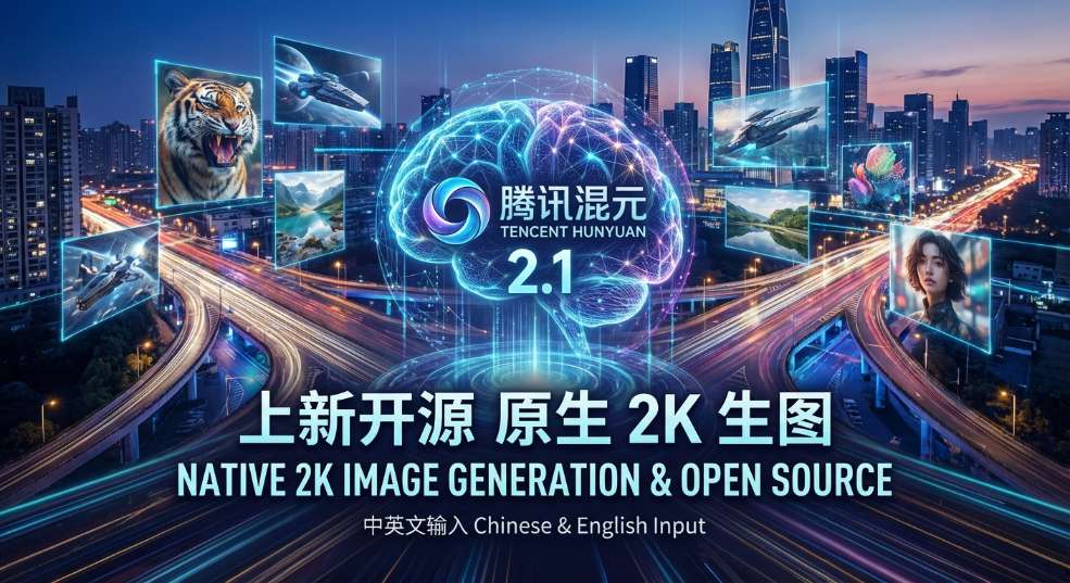 腾讯混元图像模型 2.1 上新开源：原生 2K 生图、中英文输入