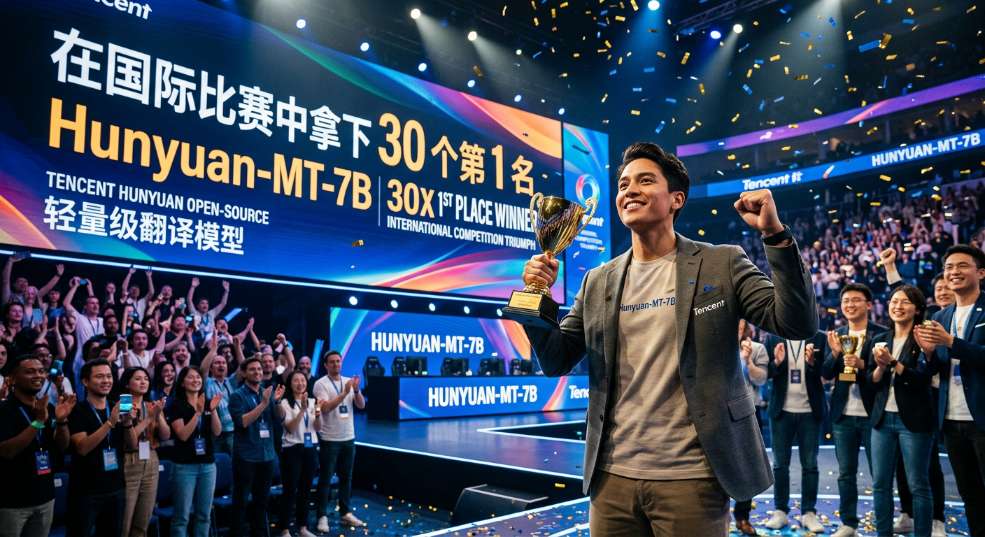 在国际比赛中拿下 30 个第 1 名，腾讯混元开源轻量级翻译模型 Hunyuan
