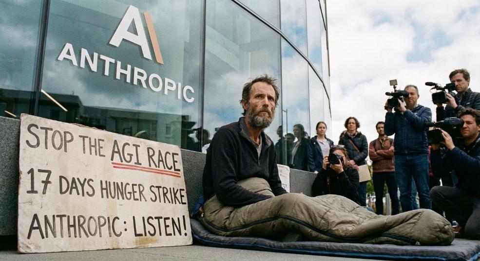 已绝食 17 天，美国男子在 Anthropic 总部外呼吁其停止 AGI 竞赛