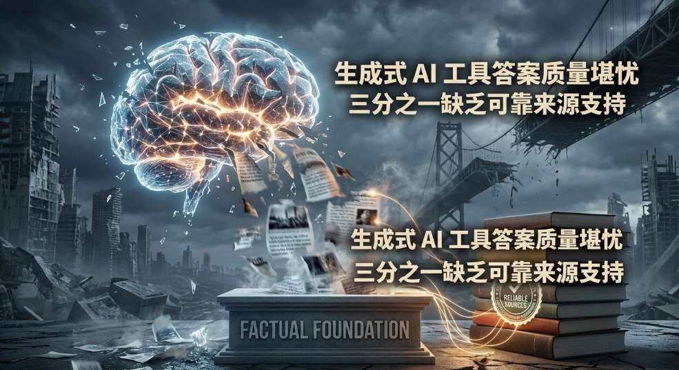 研究显示生成式 AI 工具答案质量堪忧：三分之一缺乏可靠来源支持