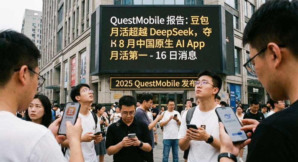 QuestMobile 报告：豆包月活超越 DeepSeek，夺 8 月中国原生 AI App 月活第一第一张图