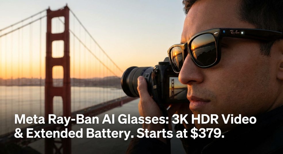 Meta 发布第二代雷朋 AI 眼镜：新增 3K HDR 视频录制、续航翻倍，3