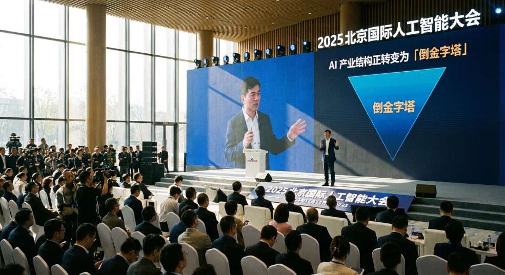 李彦宏:AI 产业结构正转变为「倒金字塔」 李彦宏:AI 产业结构正转变为「倒金字塔」第一张图