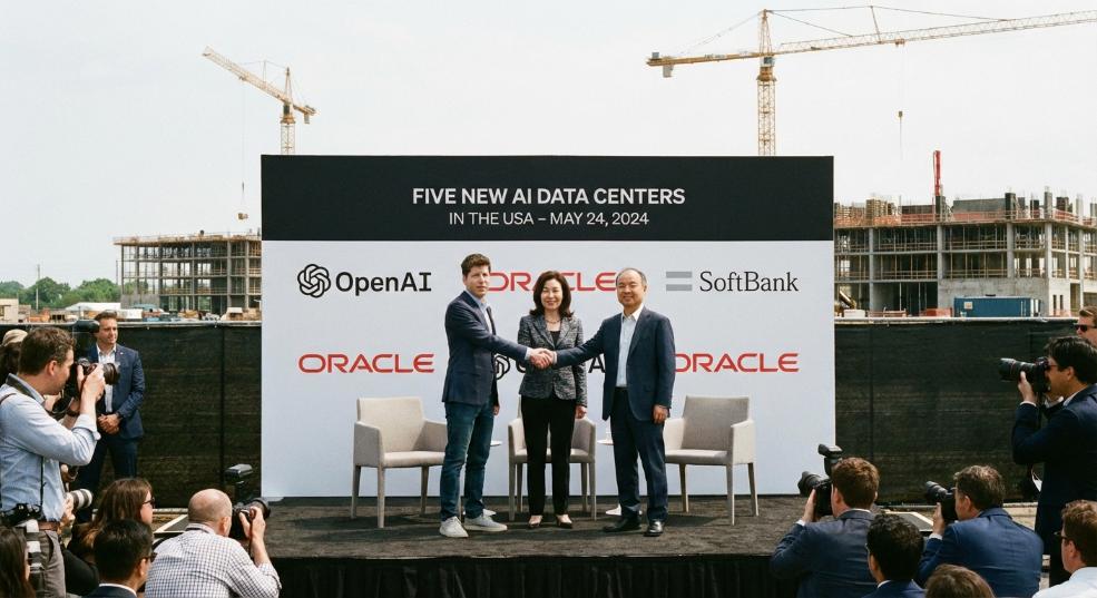 OpenAI、甲骨文与软银宣布在美国新建五大 AI 数据中心第一张图