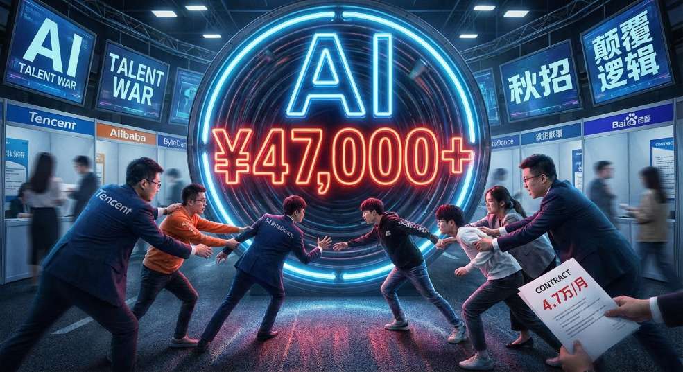 招聘平台显示 AI 岗月薪下限均值已达 4.7 万元，多家大厂秋招抢人逻辑被颠覆
