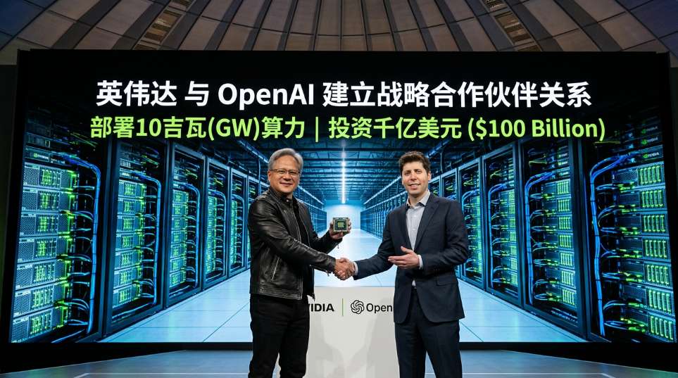 英伟达与OpenAI宣布建立战略合作伙伴关系，投资千亿美元部署10吉瓦算力