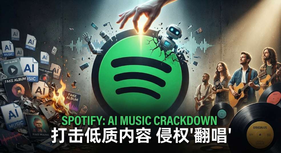 Spotify 将整顿“AI音乐”，打击低质内容、侵权“翻唱”等