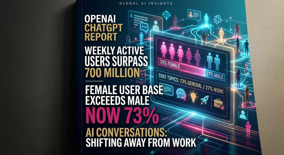 OpenAI ChatGPT 报告：周活跃数超 7 亿、女性用户比例首超男性、7