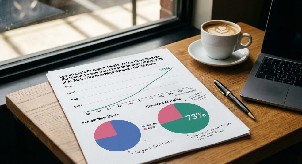 OpenAI ChatGPT 报告:周活跃数超 7 亿、女性用户比例首超男性、73% AI 话题和工作无关 OpenAI ChatGPT 报告:周活跃数超 7 亿、女性用户比例首超男性、73% AI 话题和工作无关第一张图