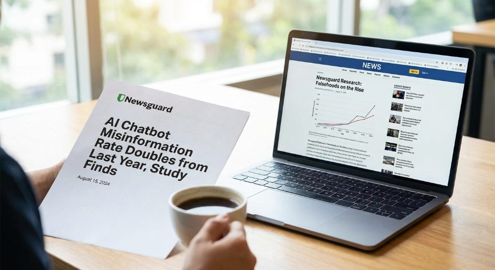研究发现：主流 AI聊天机器人传播虚假信息的概率较去年翻倍第一张图