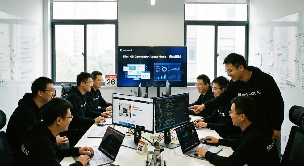 Kimi 全新 Agent 模式 OK Computer 启动测试：能开发网站、分析数据第一张图
