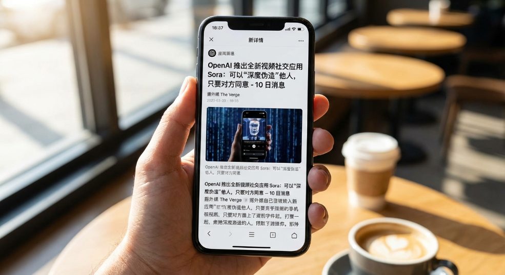 OpenAI 推出全新视频社交应用 Sora：可以“深度伪造”他人，只要对方同意第一张图