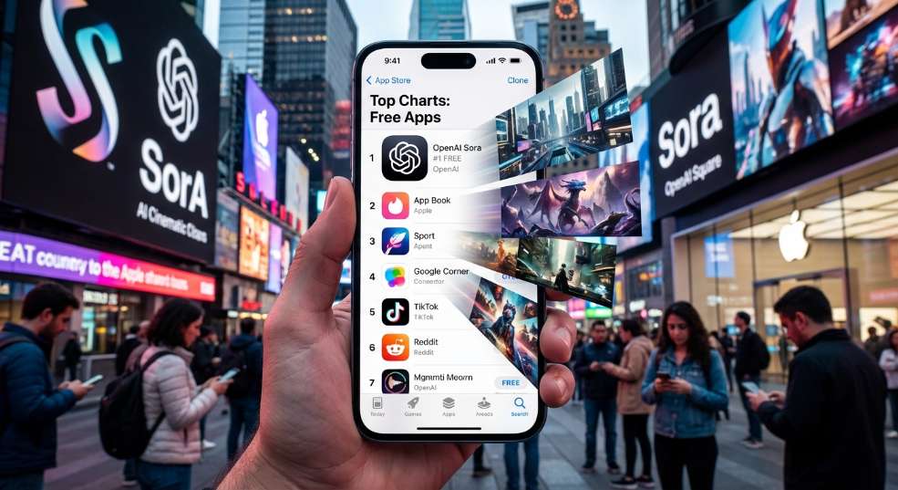 邀请码也难挡“AI短视频热”，OpenAI Sora 登顶苹果美区 App St