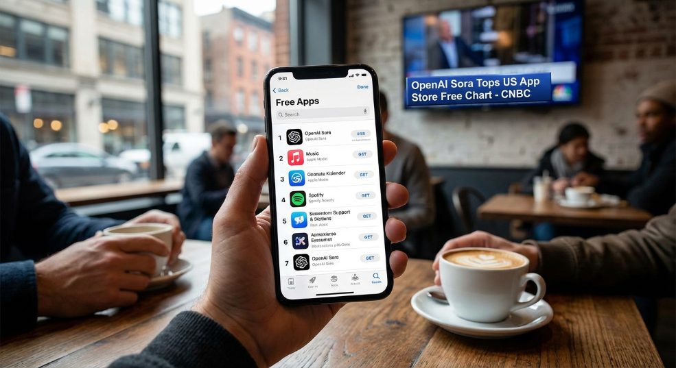邀请码也难挡“AI短视频热”，OpenAI Sora 登顶苹果美区 App Store 免费应用排行榜第二张图
