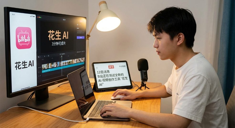 3 分钟可成片，B站测试 AI 视频创作工具“花生 AI”第一张图