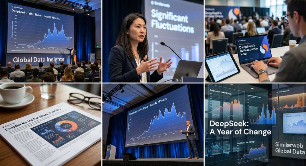 机构：DeepSeek 过去一年的流量份额显著波动第二张图