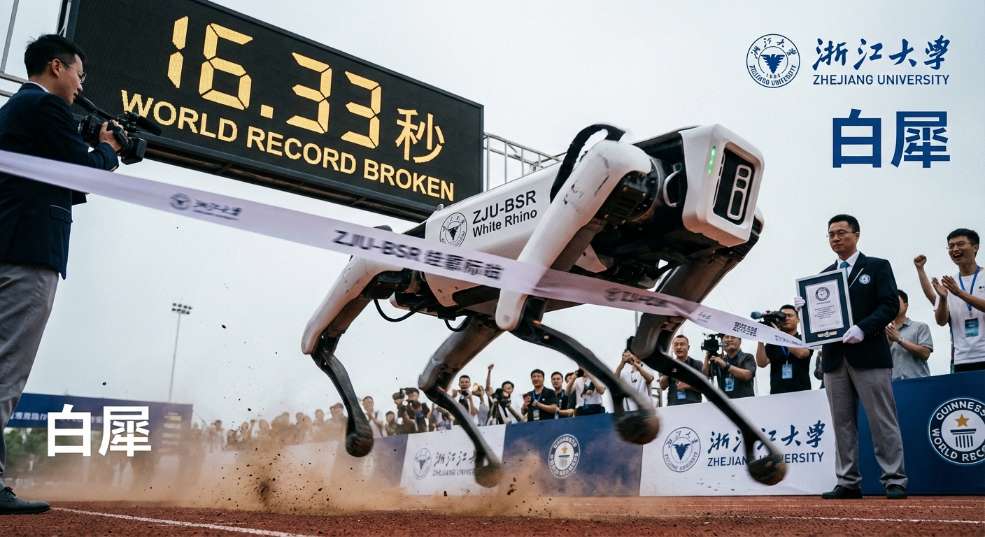 16.33 秒完成百米冲刺！浙大四足机器人“白犀”破吉尼斯世界纪录