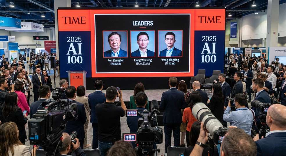 《时代》公布 2025 全球 AI 领域百大影响力人物：华为任正非、DeepSeek 梁文锋、宇树王兴兴等入选「领导者」榜单第二张图