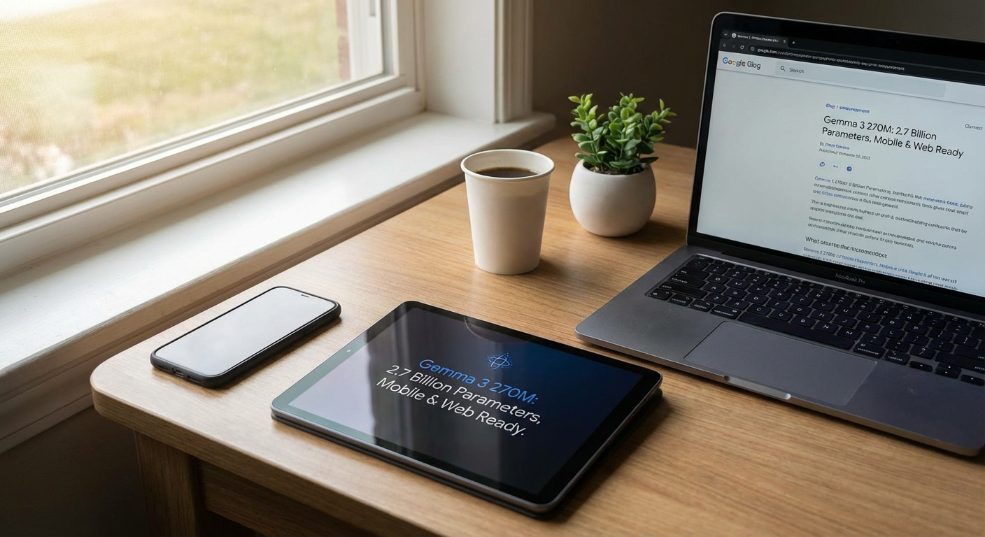 谷歌开源 Gemma 家族最轻量模型 Gemma 3 270M：2.7 亿参数可灵活用于 手机平板端侧及 Web 环境第一张图