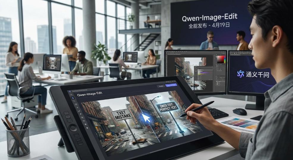 全能图像编辑 AI 模型 Qwen-Image-Edit 发布：哪里不对改哪里，文字也能随心换第二张图