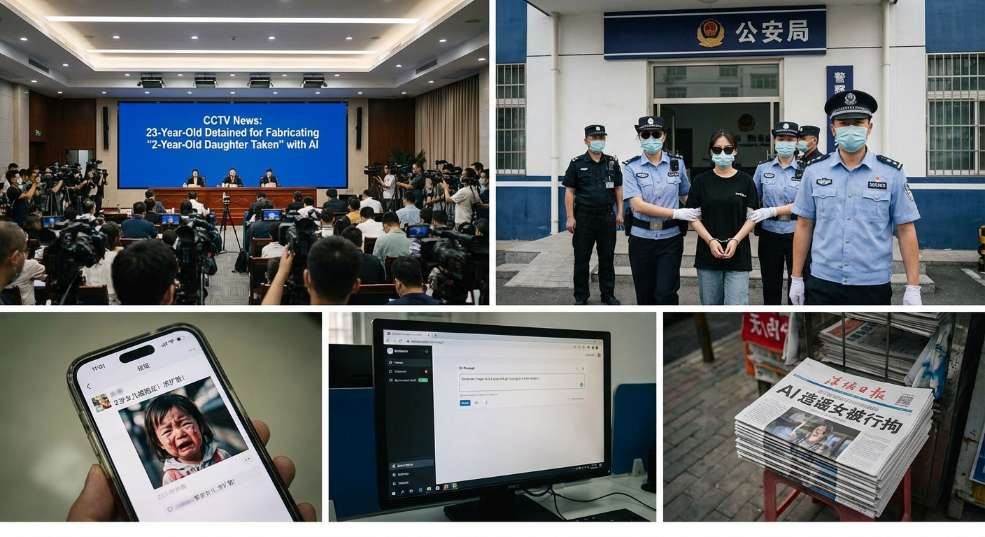 为博取网络关注利用 AI 编造“2 岁女儿被抱走”，发布者被行拘第二张图