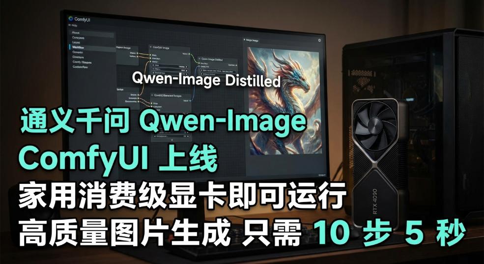 通义千问 ComfyUI 上线 Qwen-Image distilled：家用消